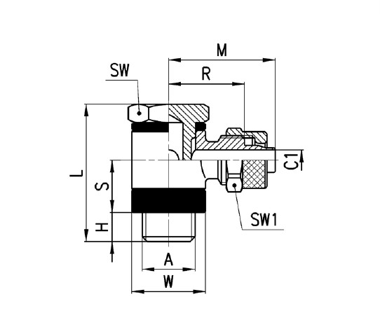 Pneumatic1525 Series Tube CAMOZZI Swivel Male Elbow Sprint Nickel-plated 6/4-1/8 Brass Fittings