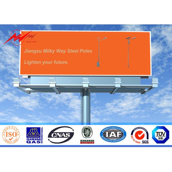 Single Sided Steel Structure Outdoor Billboard Advertising For Highway