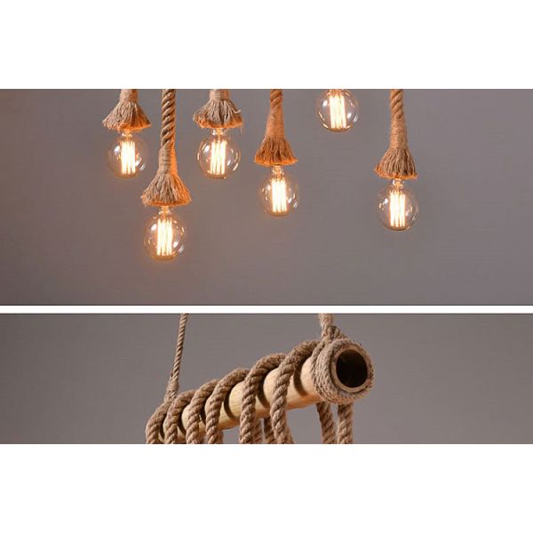 Vintage Rope pendant light Personality Loft for Kitchen Cafe Bar Decor bamboo pendant light(WH-VP-74)