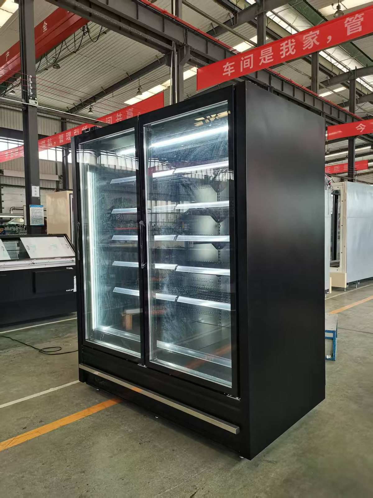 1560mm Commercial Glass Door Display Freezer Remote Multideck Cabinet for Supermarket