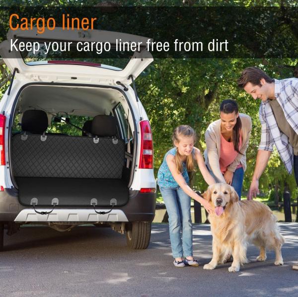 Vehicle Mounted Dog Back Seat Cover Mat Black Waterproof 137*147cm