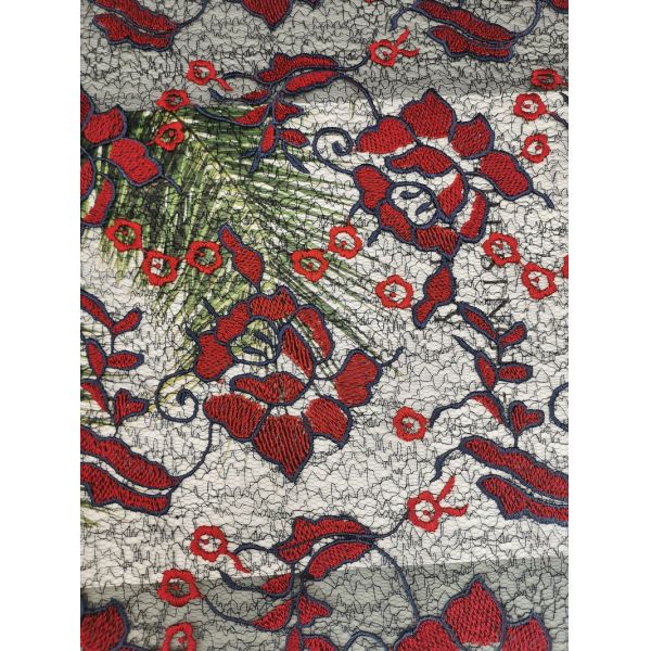 Красное большое флористическое покрашенное платье ткани шнурка вязания крючком вышивки женское