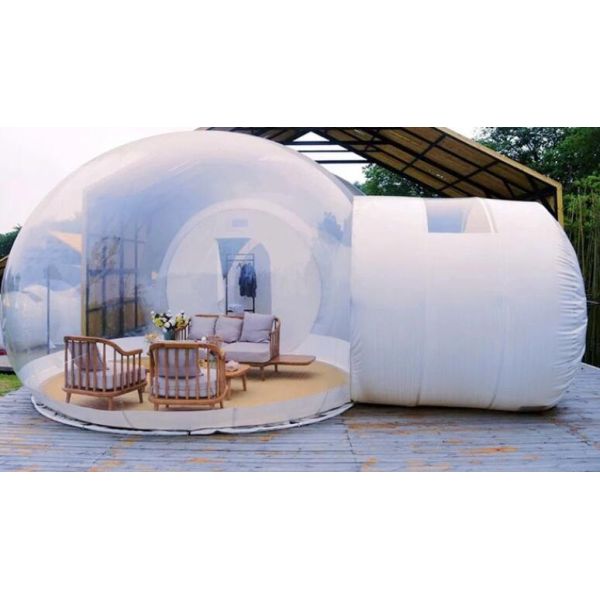 Дом купола Иглу Прозрачная надувная палатка с 4 частями Ванная комната, гостиная, спальня и коридор