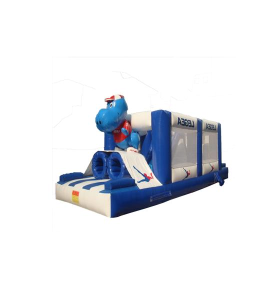 White And Dark Blue Children Fun Park Inflatable Slide For Rentals