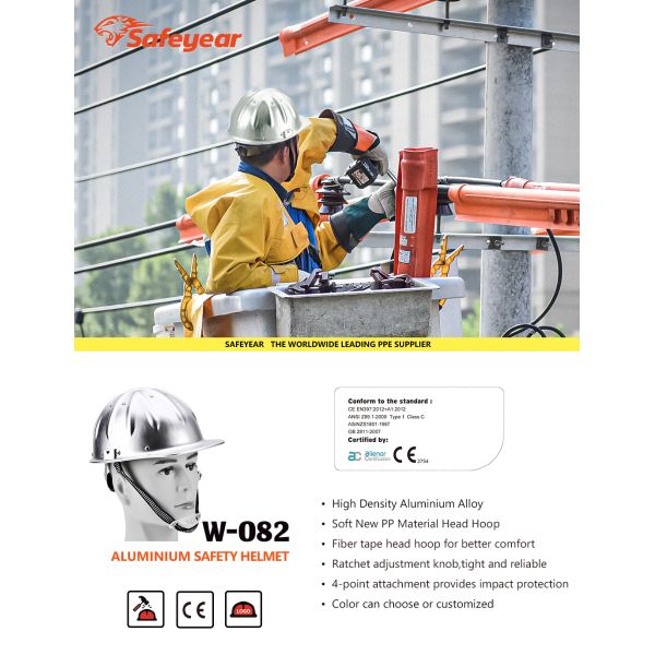 4 Points Metal Shell Silver Lightweight Safety Helmet For Electrical Work OEM