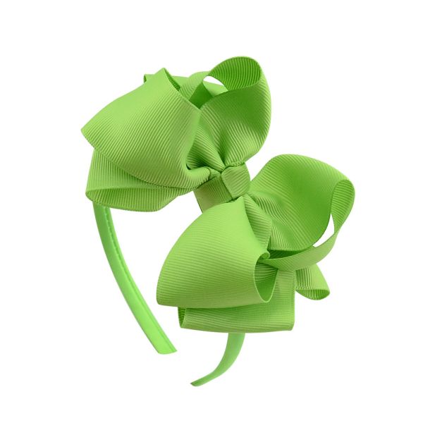 Latest Design Pure Handmade Green Ribbon Flower Hairband for Children Acceptable OEM