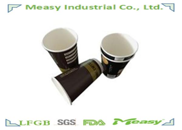 Disposable Black Double Wall Paper Cups For Coffee 4oz - 16oz