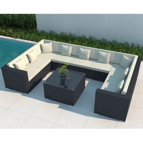 Leisure Outdoor Furniture Garden Woven Rattan Sofa Set for Outdoor and Indoor Section