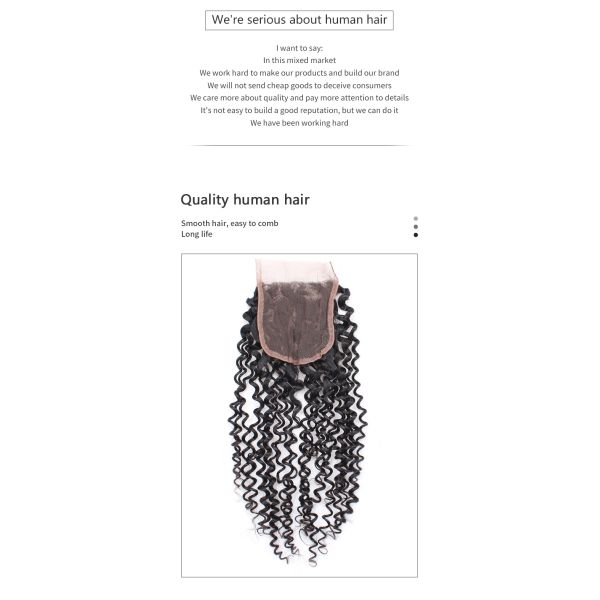 Grade 8A Curly Reinforced Remy Human Hair Closure 130% Density