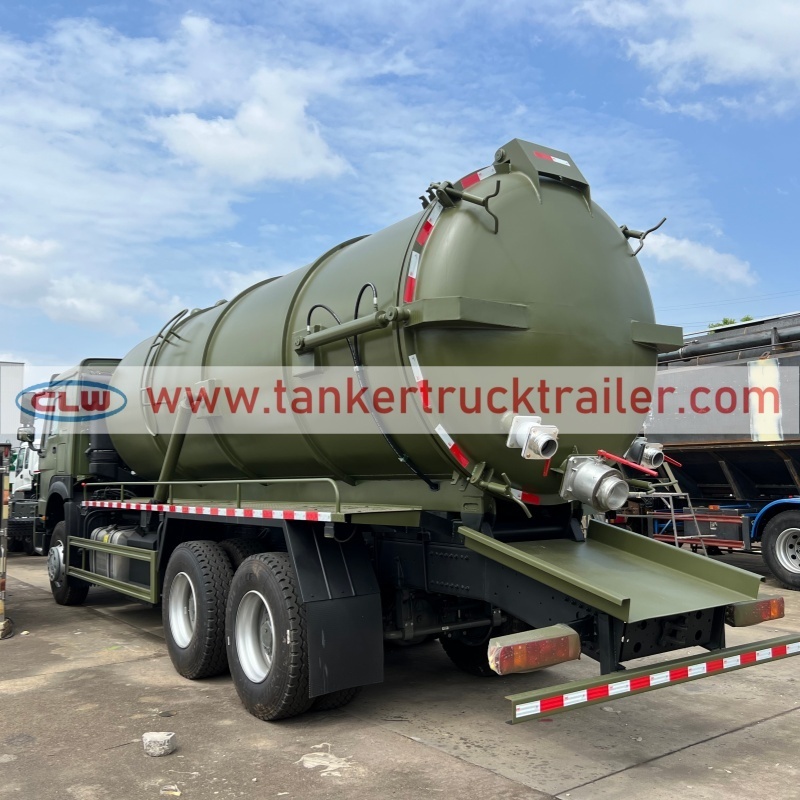HOWO 6x4 15CBM Vacuum Sewer Tank Truck for Wastewater Management