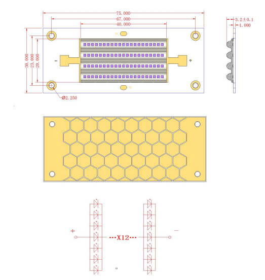 Высокое effiency привело ультрафиолетовое смещение 23-26V 65000-85000mW 365nm ультрафиолетовое привело обломоки