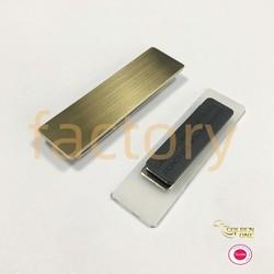 wholesale gold plated labels engrave concave custom embossed brand name logo tags metal name tag with magnet