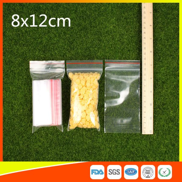 Ldpe Plastic  Reusable Ziplock Bags 8x12 cm With Colorful Line