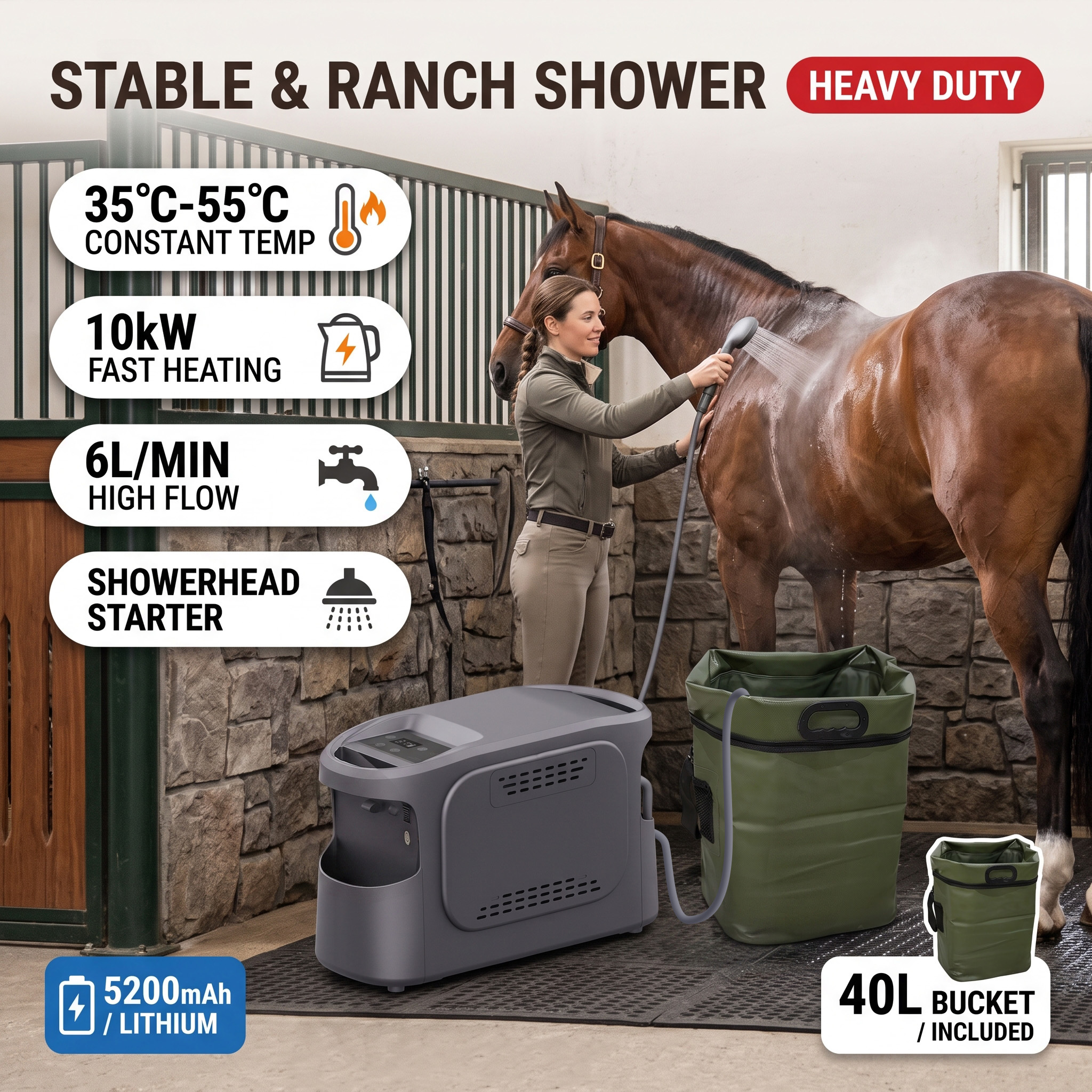 Overland Trail Off-Road Shower 10kW Tankless Propane Water Heater