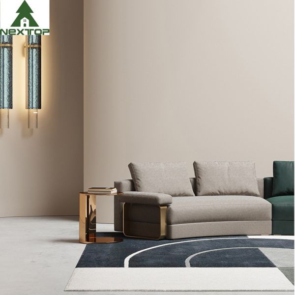 High End Hotel Lobby Furniture Reception Combination Sofa Set Leather Curved