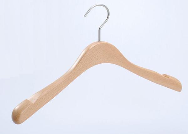 Durable Colored Wooden Clothes Hangers For Kids Clothing Shop Space Saving