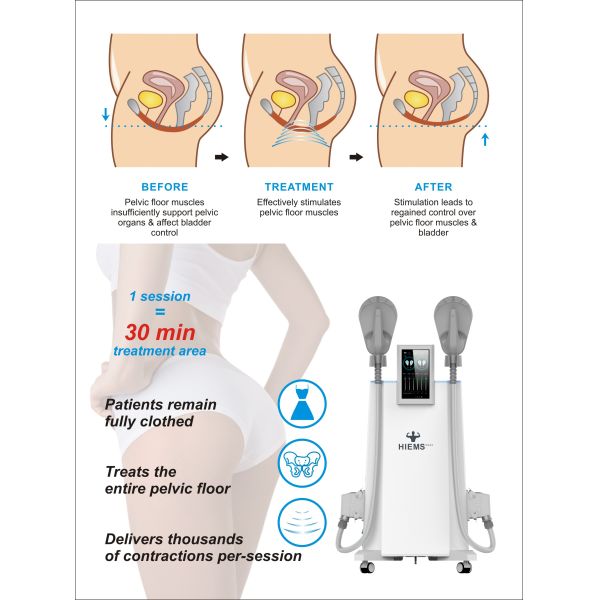 White 7 Tesla EMS Muscle Stimulator Machine Air Cooling For Weight Loss