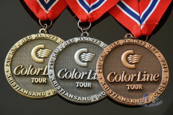 Noway Country Large Award Medals Recessed With Texture Antique Gold Silver Copper Plating