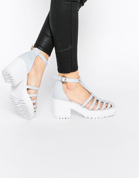 Casual 40mm Platform Block Heel Sandals Vintage Metallic Leather