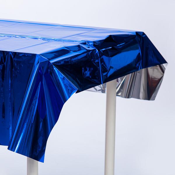 Rectangular Foil Table Cloth 54x108 Inch Foil Tablecloth Dark Blue