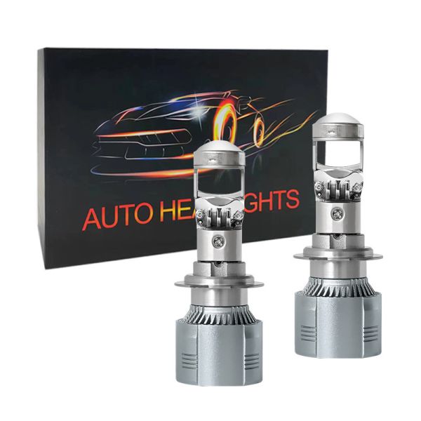 A80 Fish Eye LED Mini Projector Lens H4 H7 H9 H11 Dual Beam 3200LM Waterproof