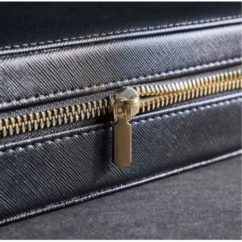 Custom Luxury Leather Jewelry Boxes Organizer Zipper Jewelry Travel Case For Women