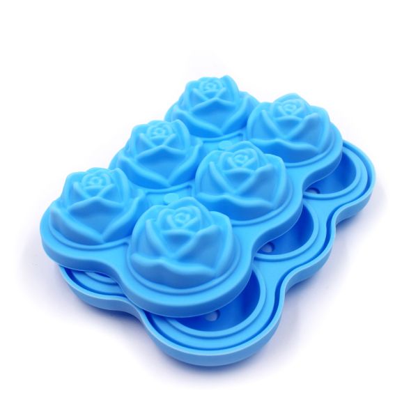 Silicone Rose Ice Ball Maker Easy Release Large Ice Cube for Cocktail Snack Trays