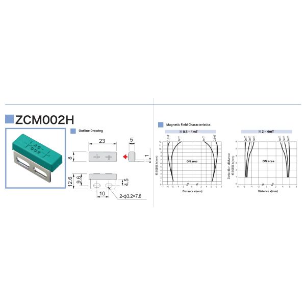 ZCM001H Composite Magnets for High Precision Positioning Sensor Detecting Distance Accuracy