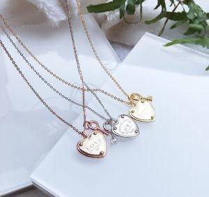 Gold Plated 925 Sterling Silver Neckalce Jewelry Pendant Heart Charm