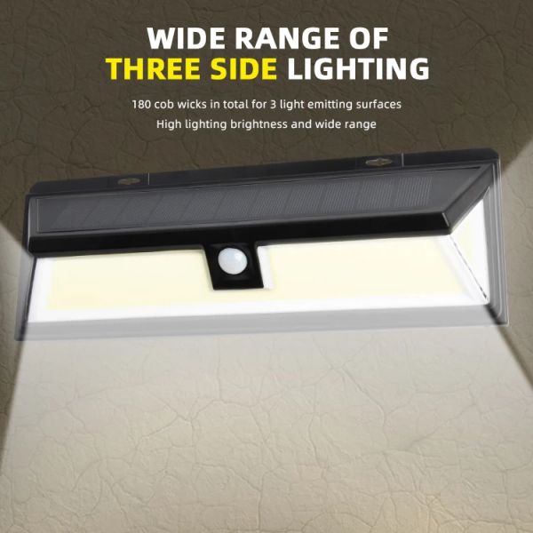 180 Led Cob Solar Lights Outdoor Wireless Motion Sensor Wall Security Light
