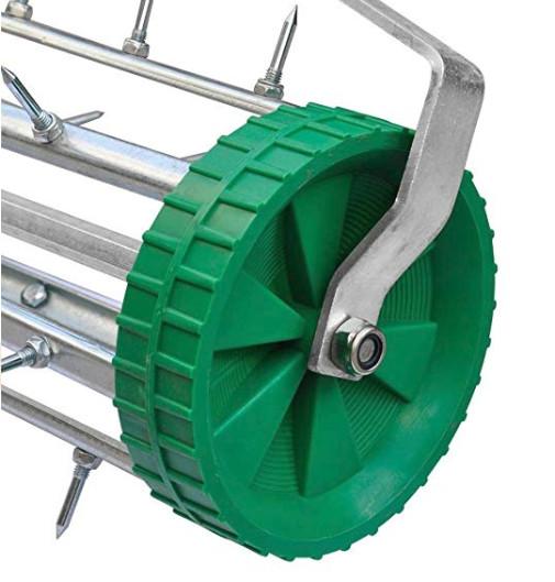 Metal Manual Rolling Spike Lawn Aerator Composed Of 3pcs Of Steel Tubes