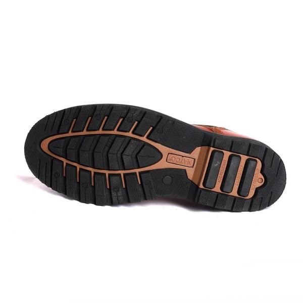 Embossed Cow Leather Goodyear Work Boots Steel Toe Waterproof Puncture Resistant