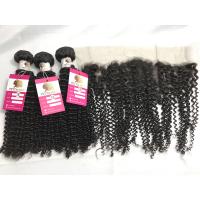 Prolongements bouclés de cheveux de Remy d'armure péruvienne non-traitée de cheveux de 100 %
