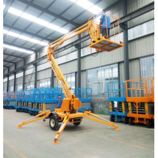 Safety Articulating Boom Platform With Four Full Automatic Hydraulic Legs
