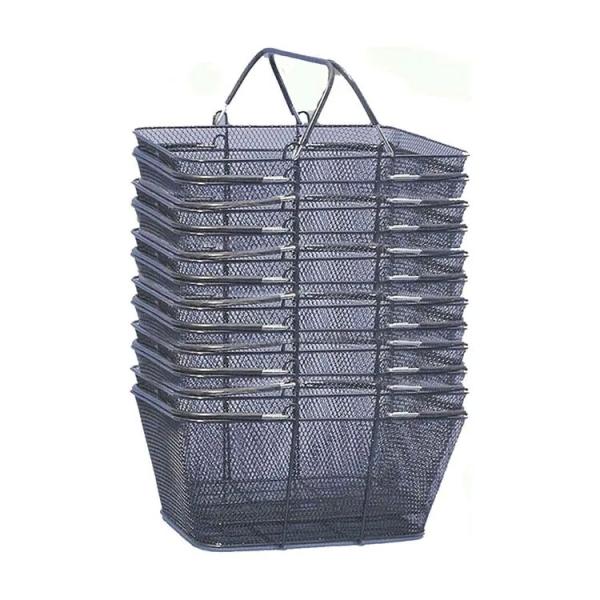 Black Supermarket Accessories Customzied Wire Mesh Shopping Basket