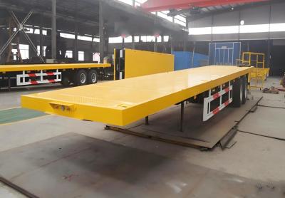 Two Axle Container Flatbed Semi Trailer With 1840mm Tread And 8t Grade