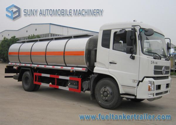 Dong Feng Gasoline / Light Diesel 13m3 Stainless Steel Fuel Tank Truck 4x2