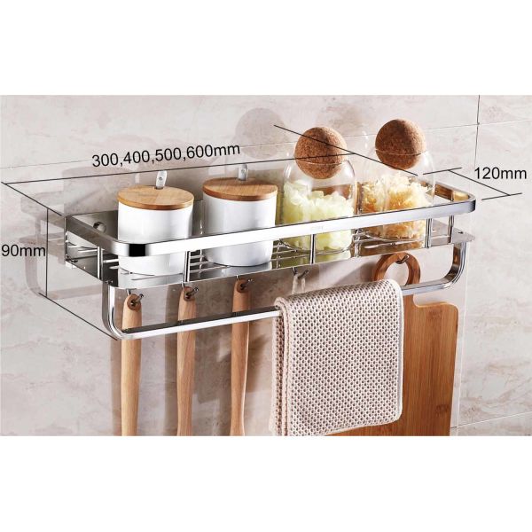 Heavy Duty Wall Mounted Kitchen Shelf With Mirror Polishing Finish CE Certified