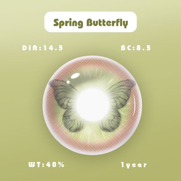 Soft Cosmetic Eye Contacts Green Cosmetic Contact Lenses 14.2mm Diameter