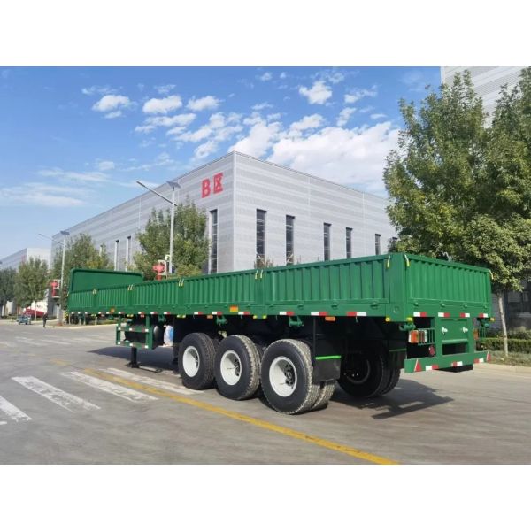2 Axle 3axle 40 60 Tons Side Wall Fence Cargo Semi Trailer with Tire Number 8.12.16