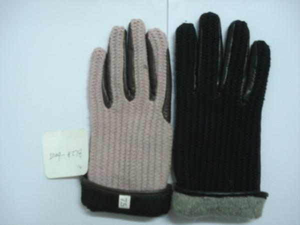2017 Fashionable Finger lady Leather Knitted Back glove