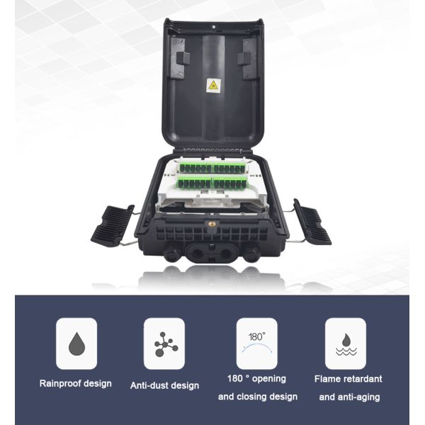 IP65 FTTH 24cores Fiber Optic Distribution Box PC ABS
