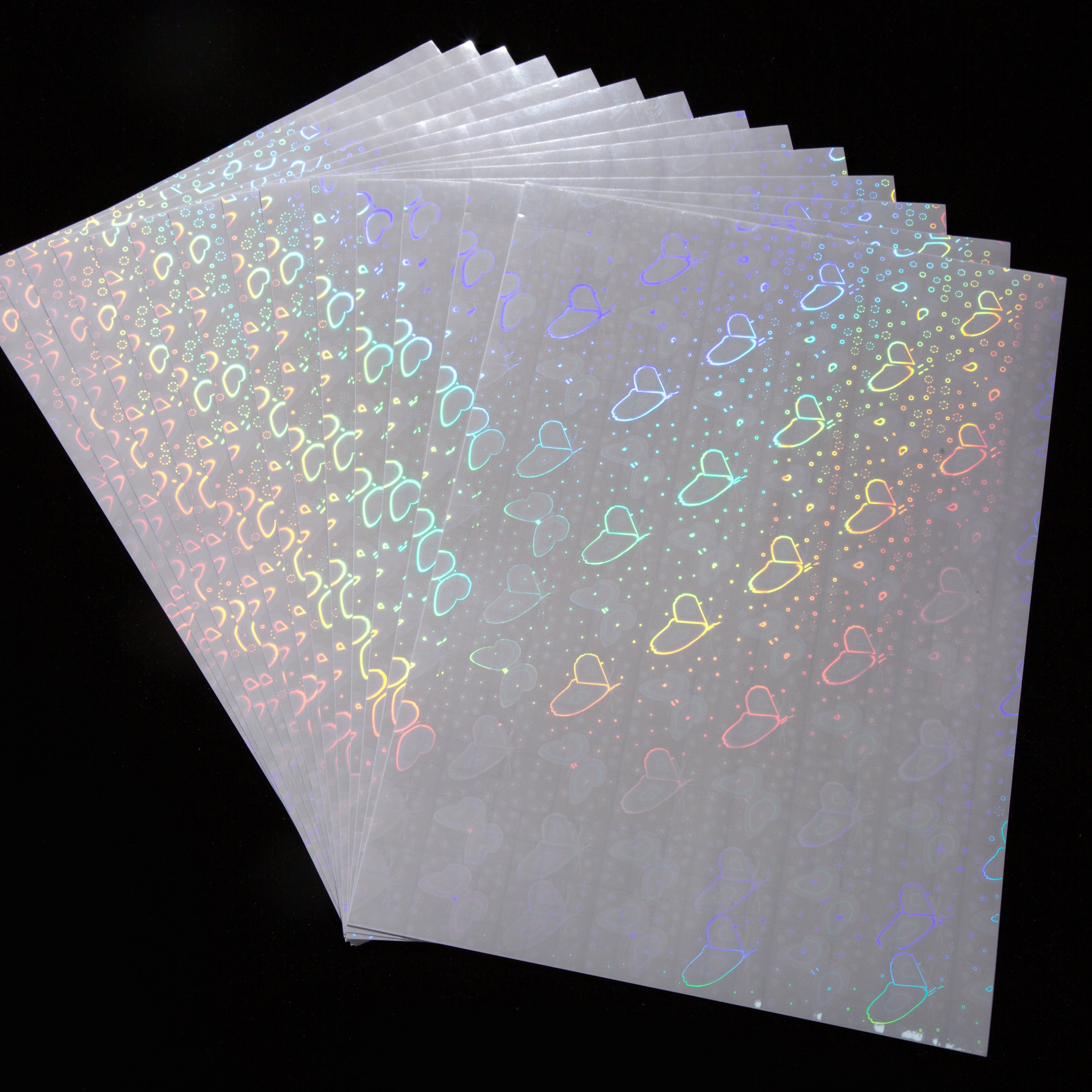 A4 Size High Glossy PVC Transparent Self-Adhesive Holographic Cold Laminate Film For Packaging