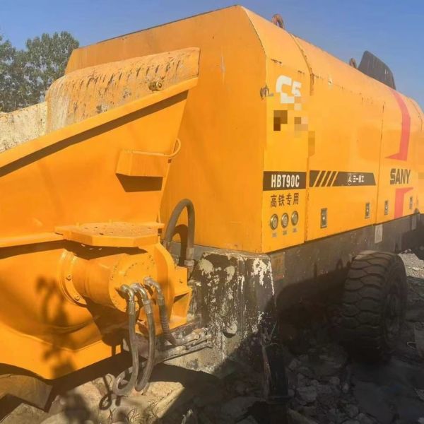 Usado 2019 bomba de hormigón montada en remolque Sany 9022 bomba de hormigón de remolque estacionaria