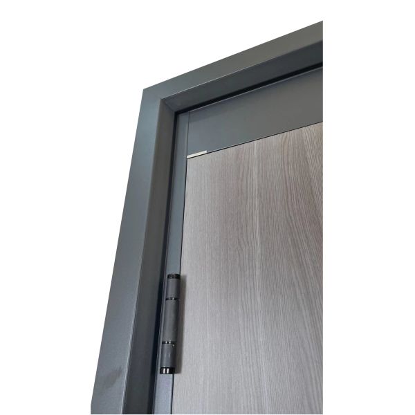 Flat Frame Entrance Door Unfinished Modern Black Steel Entry Door Side Panels