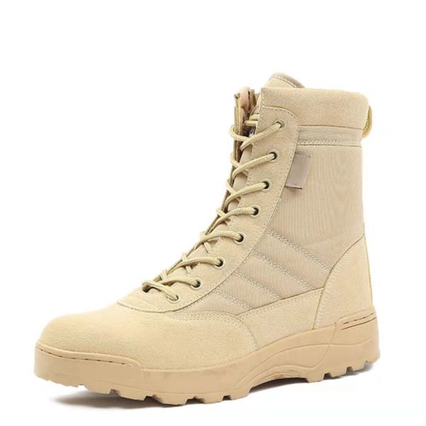 Waterproof Oxford Fabric Military Leather Boots Skid Resistance Shock Absorption