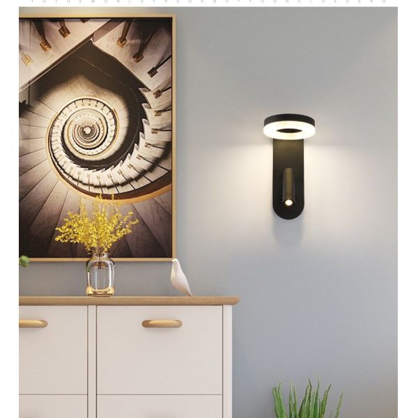 Reading Wall Lamp acrylic ball Bedside Wall Sconce double switches reading lamp Hotel Villa headboard wall light