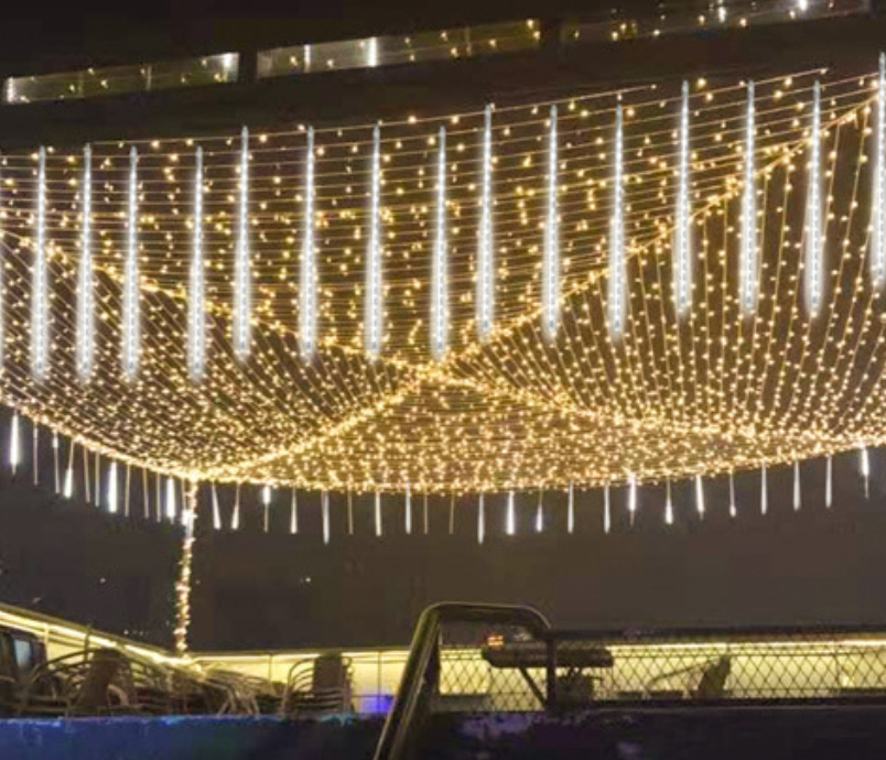 Dynamic Meteor Shower, LED Meteor String Lights Outdoor Garden Holiday Atmosphere Lighting