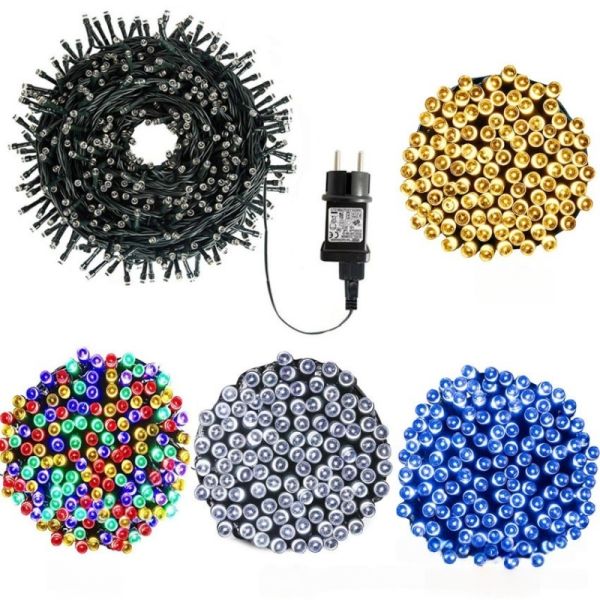 LED Solar String Light With Warm White 100LED for Christmas Tree Decor