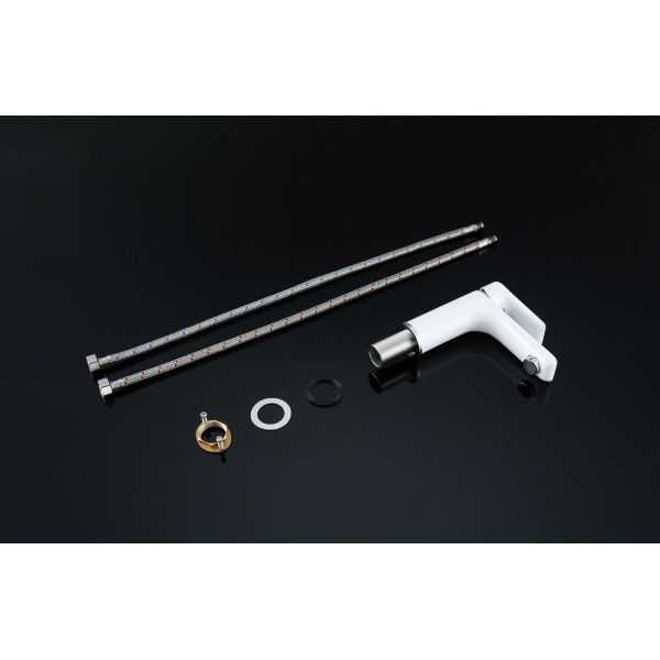 Waterfall Bathroom Basin Faucet White Single Handle Hot and Cold Basin Mixer